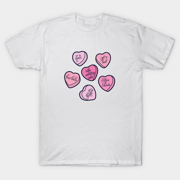 Galentine's Day Conversation Hearts Edit T-Shirt by LoverlyPrints